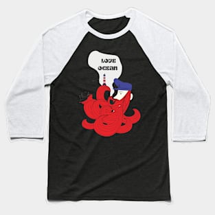 tshirt design template ocean theme white red decor Baseball T-Shirt